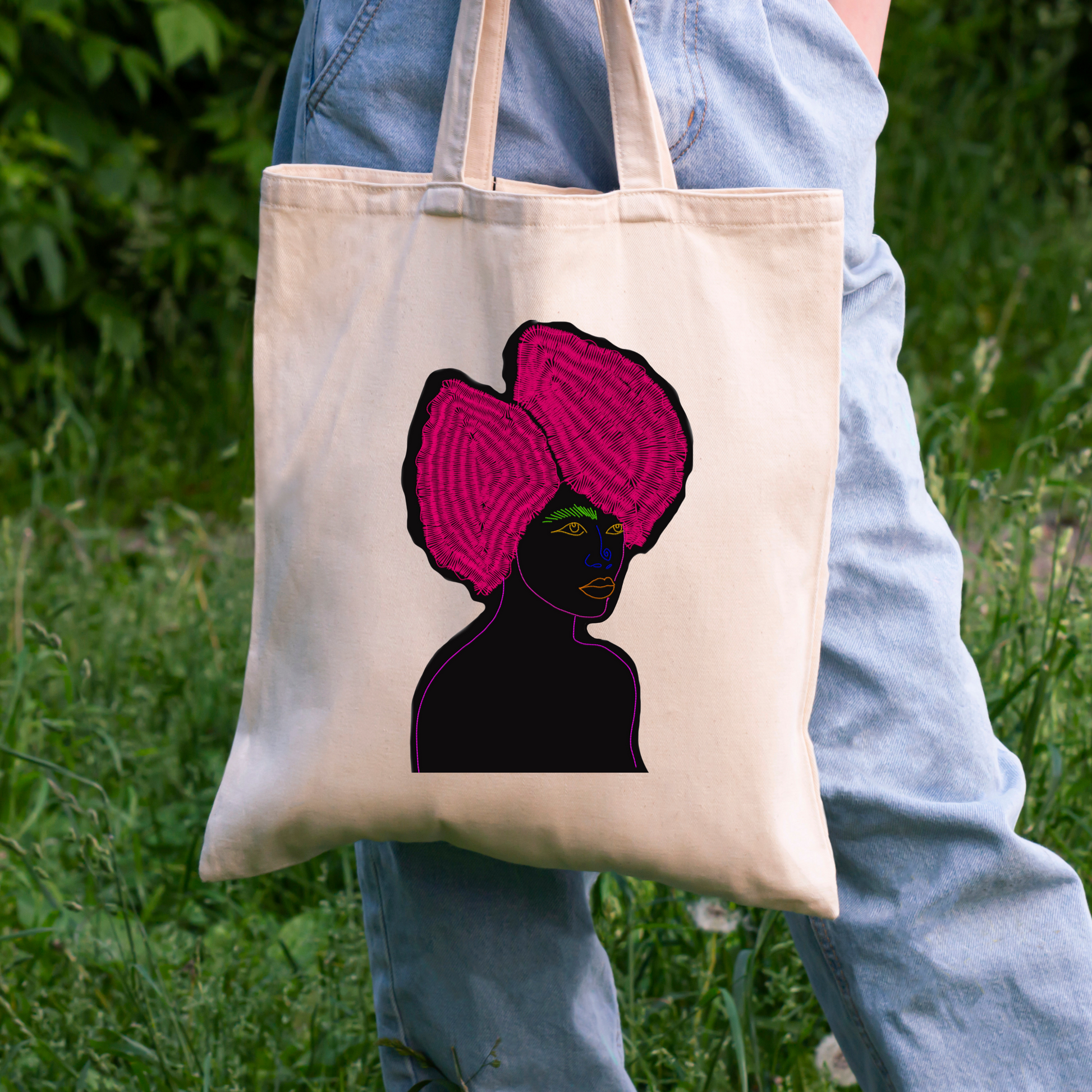 Tote Bag Afro rosa