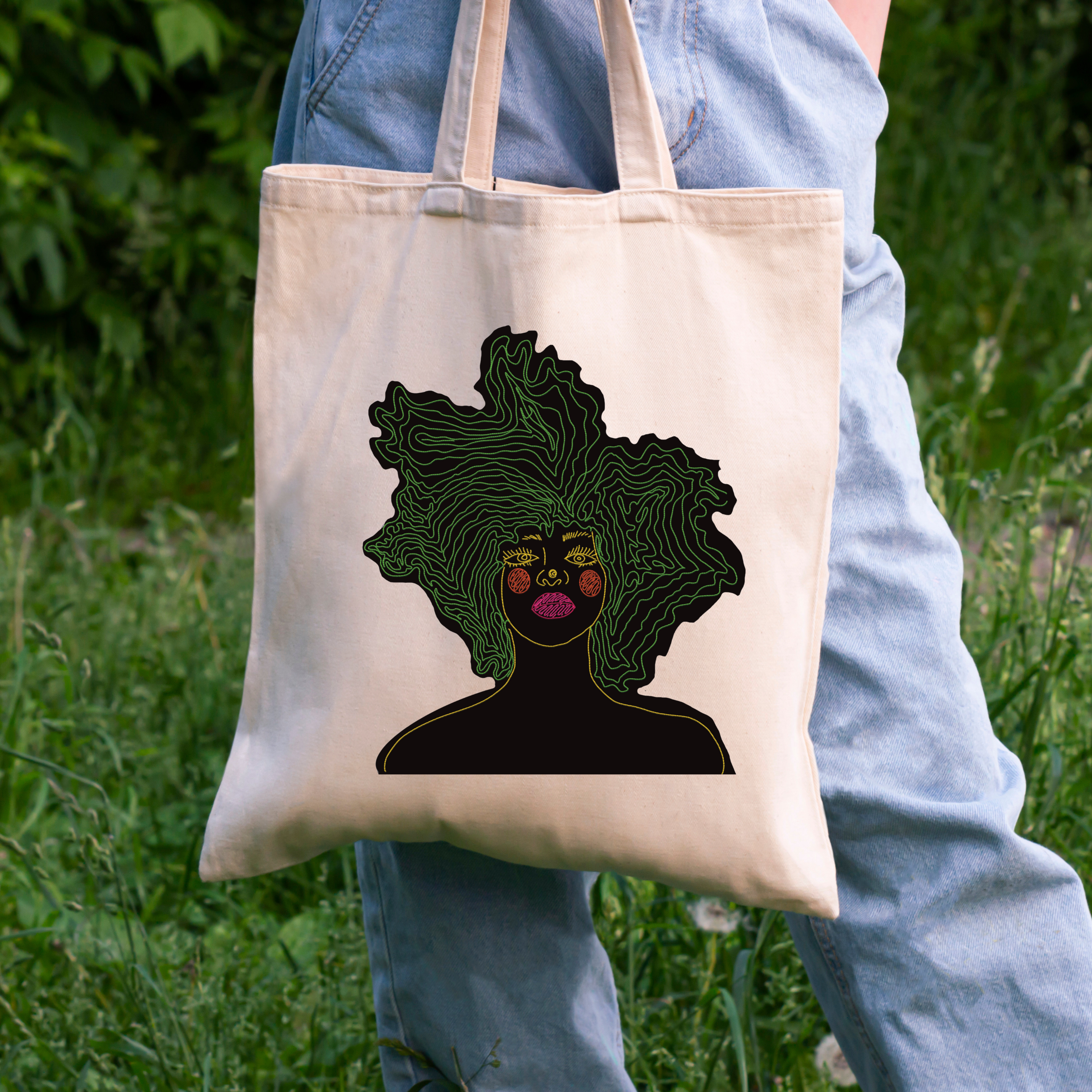Tote Bag Afro y caminos